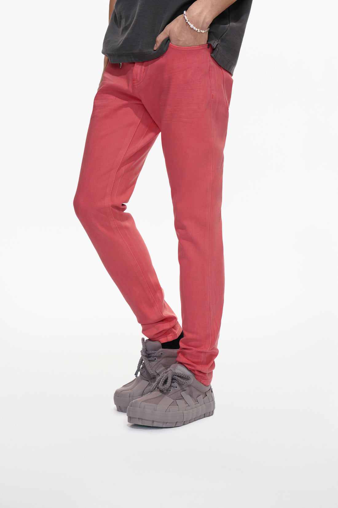 Mr.Slim Coral Waxed Skinny Jean