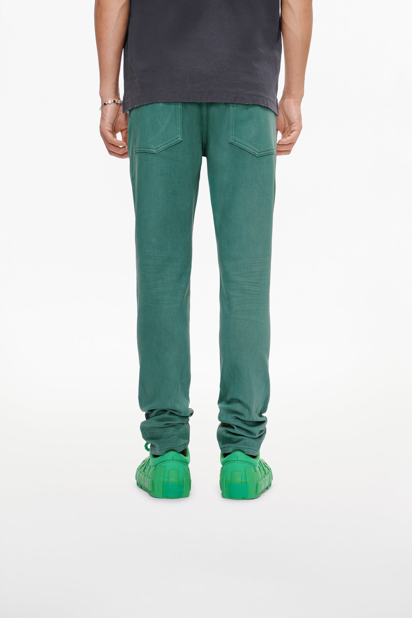 Mr.Slim Green Waxed Skinny Jean