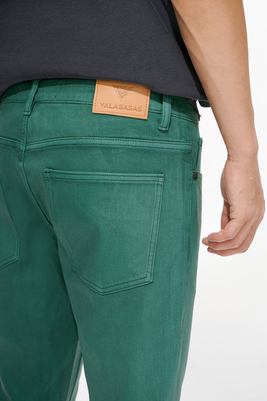 Mr.Slim Green Waxed Skinny Jean