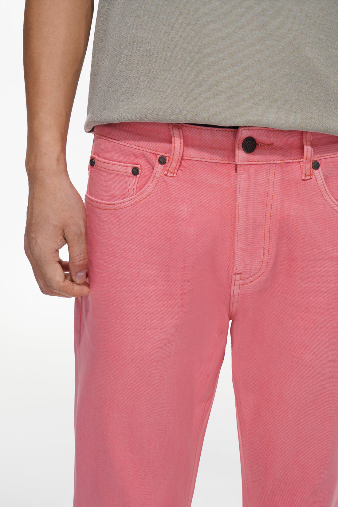 Mr.Slim Light Coral Waxed Skinny Jean