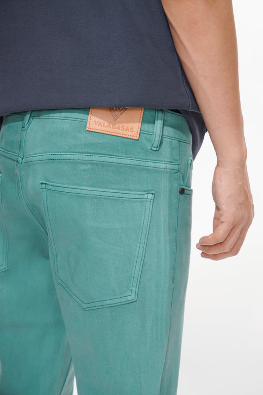 Mr.Slim Teal Waxed Skinny Jean