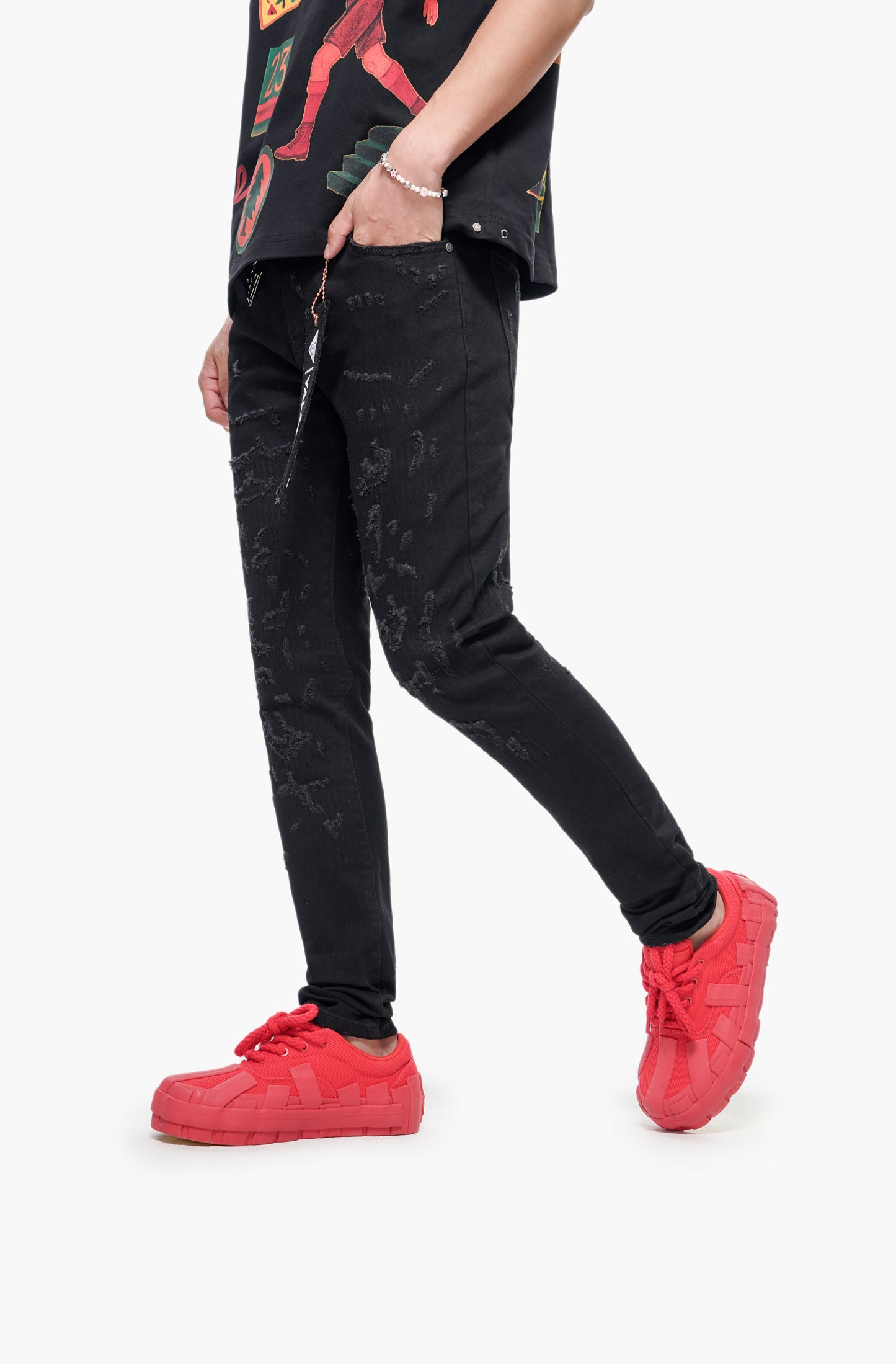 Lockdown Stacked Jet Black Jean