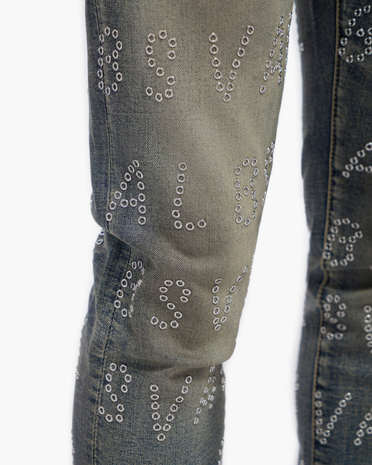 Velaris Dirty Vintage Blue Skinny Jeans