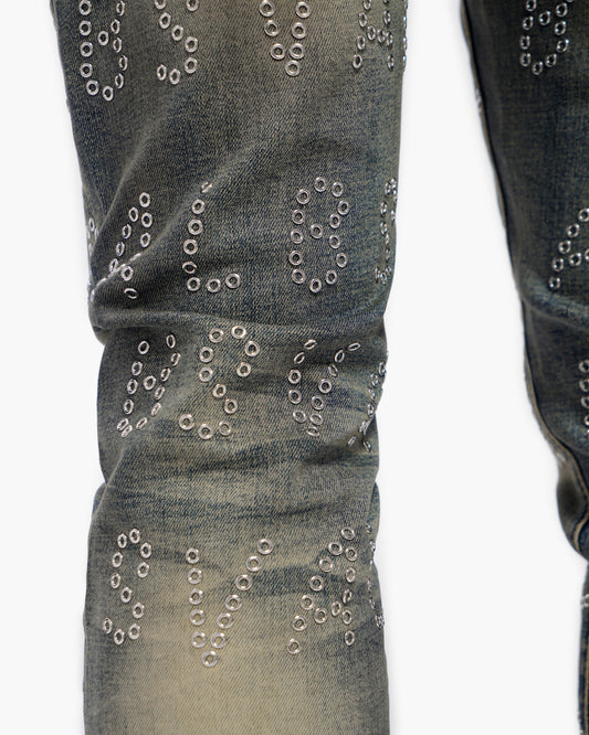 Velaris Dirty Vintage Blue Skinny Jeans