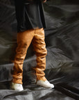 "JEDI" CARMEL SKINNY/STACKED FLARE JEAN