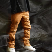 "JEDI" CARMEL SKINNY/STACKED FLARE JEAN