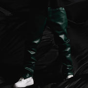 "JEDI" DARK GREEN SKINNY/STACKED FLARE JEAN