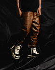 "JEDI" MOCHA SKINNY/STACKED FLARE JEAN