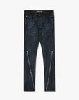 "RUNNER" BLACK BLUE WAXED SKINNY JEAN