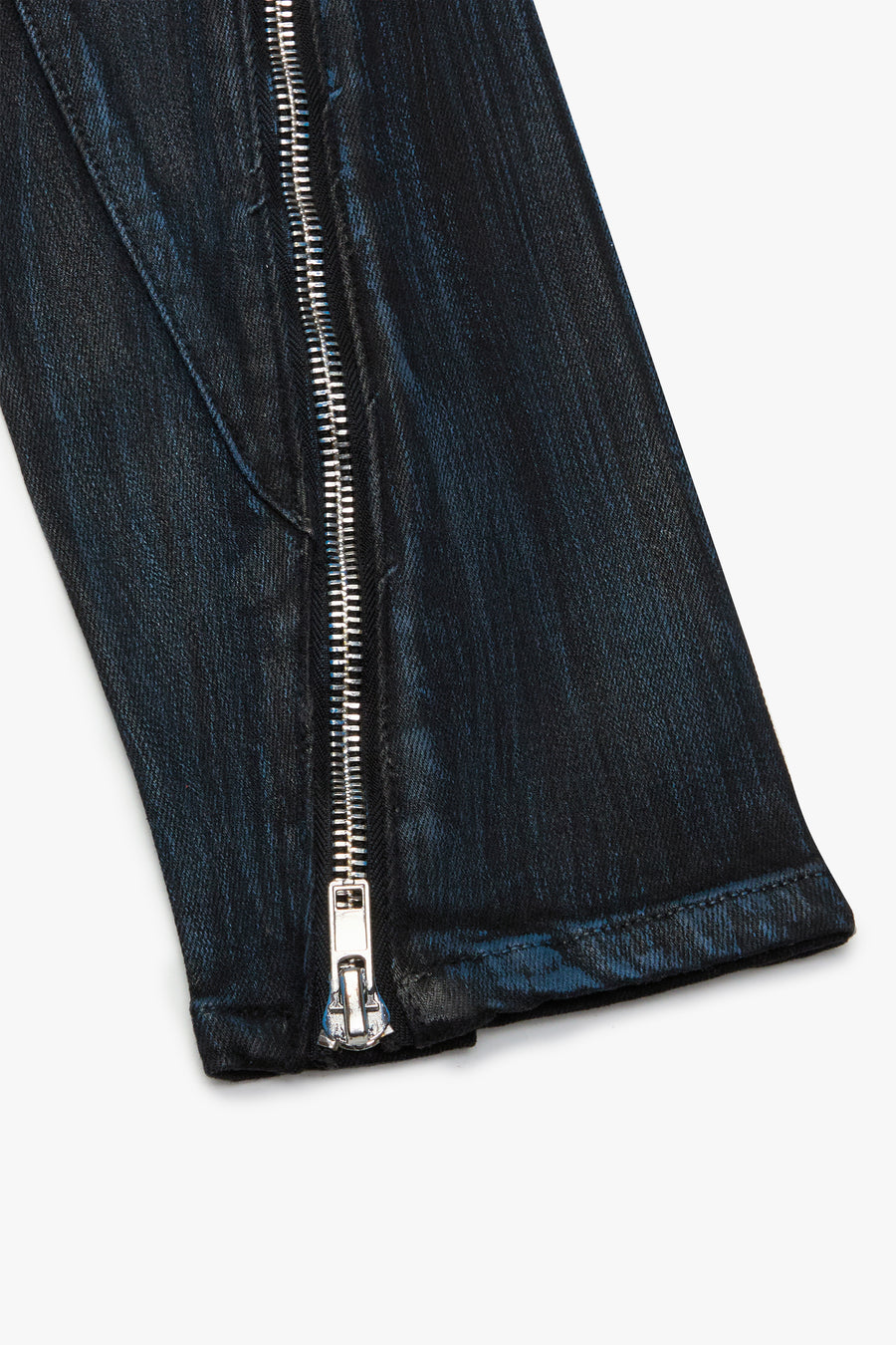 "RUNNER" BLACK BLUE WAXED SKINNY JEAN