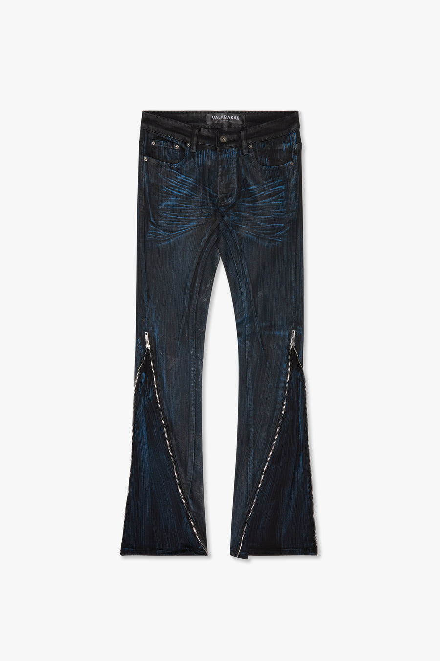 "RUNNER" BLACK BLUE WAXED SKINNY JEAN