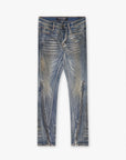 "RUNNER" BLUE DIRTY WASH SKINNY DENIM