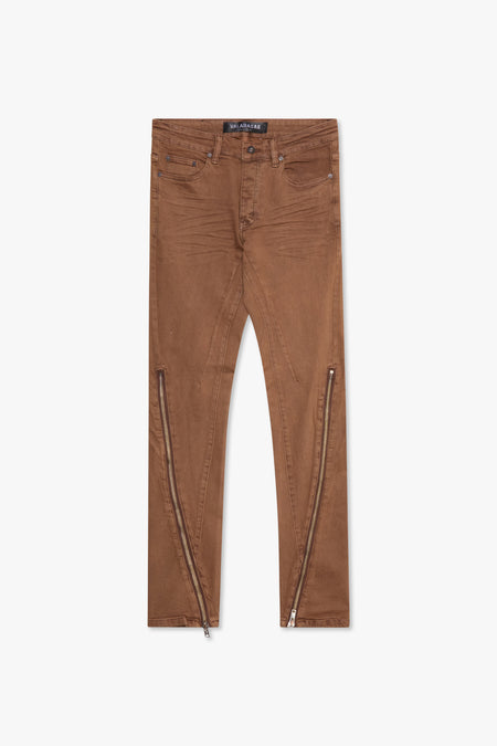 "RUNNER" BROWN SKINNY DENIM