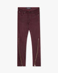 "RUNNER" BURGUNDY SKINNY DENIM