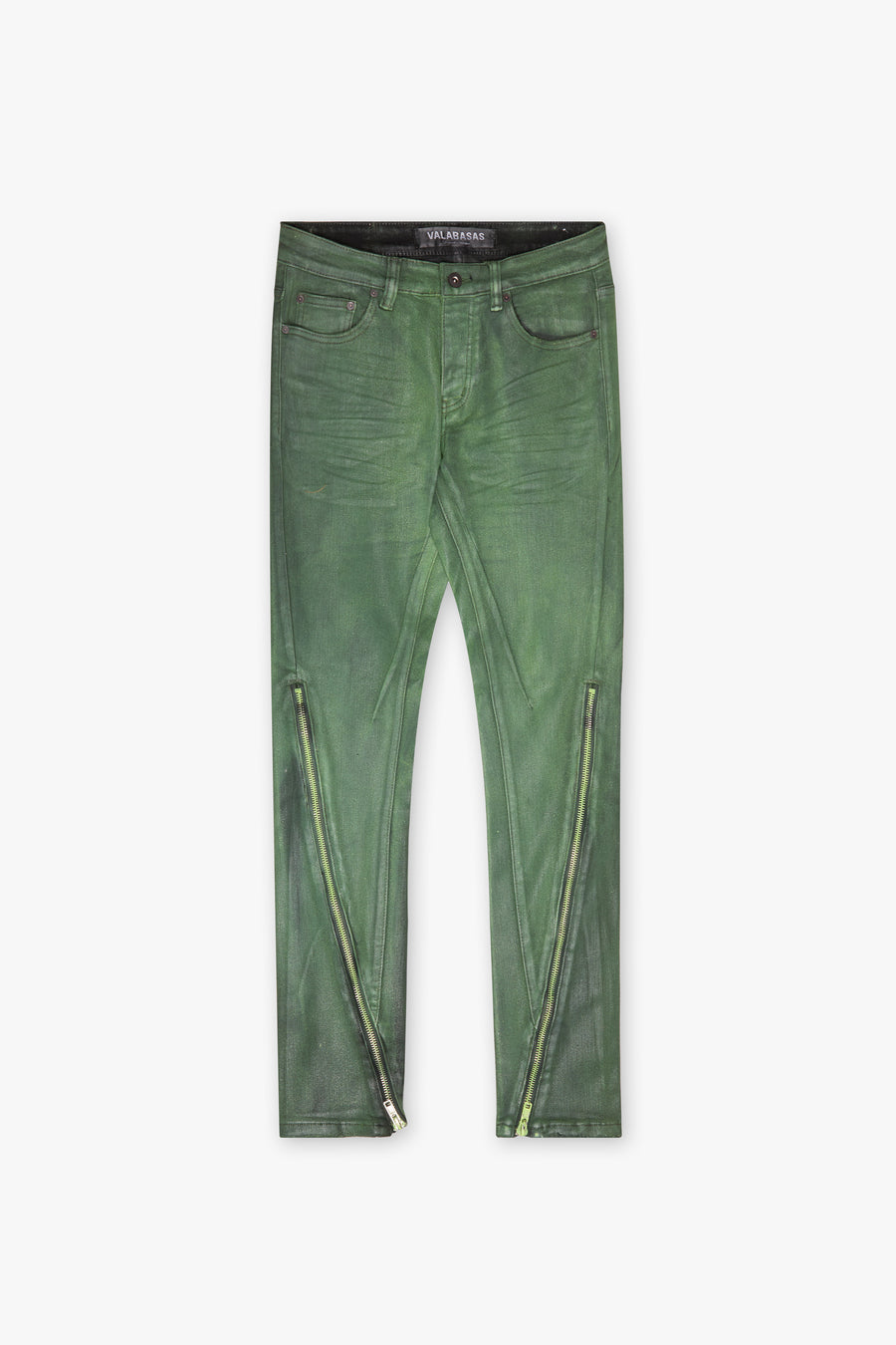 "RUNNER" GREEN SKINNY DENIM