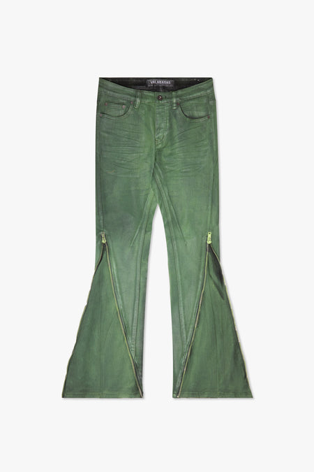 "RUNNER" GREEN SKINNY DENIM