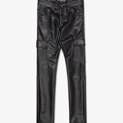 "CITING" BLACK SKINNY VEGAN LEATHER JEAN