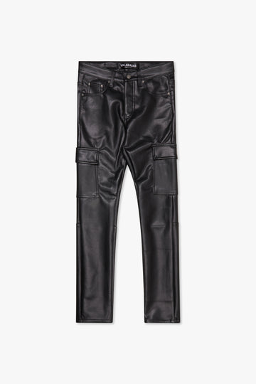 "CITING" BLACK SKINNY VEGAN LEATHER JEAN