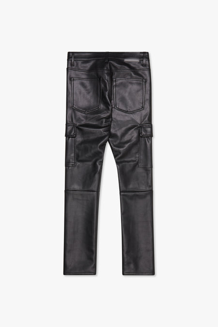 "CITING" BLACK SKINNY VEGAN LEATHER JEAN