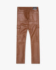 "CITING" BROWN SKINNY VEGAN LEATHER JEAN