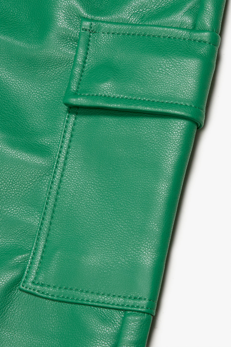 "CITING" GREEN SKINNY VEGAN LEATHER JEAN