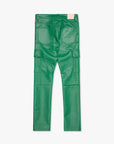 "CITING" GREEN SKINNY VEGAN LEATHER JEAN