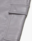 "CITING" GREY SKINNY VEGAN LEATHER JEAN