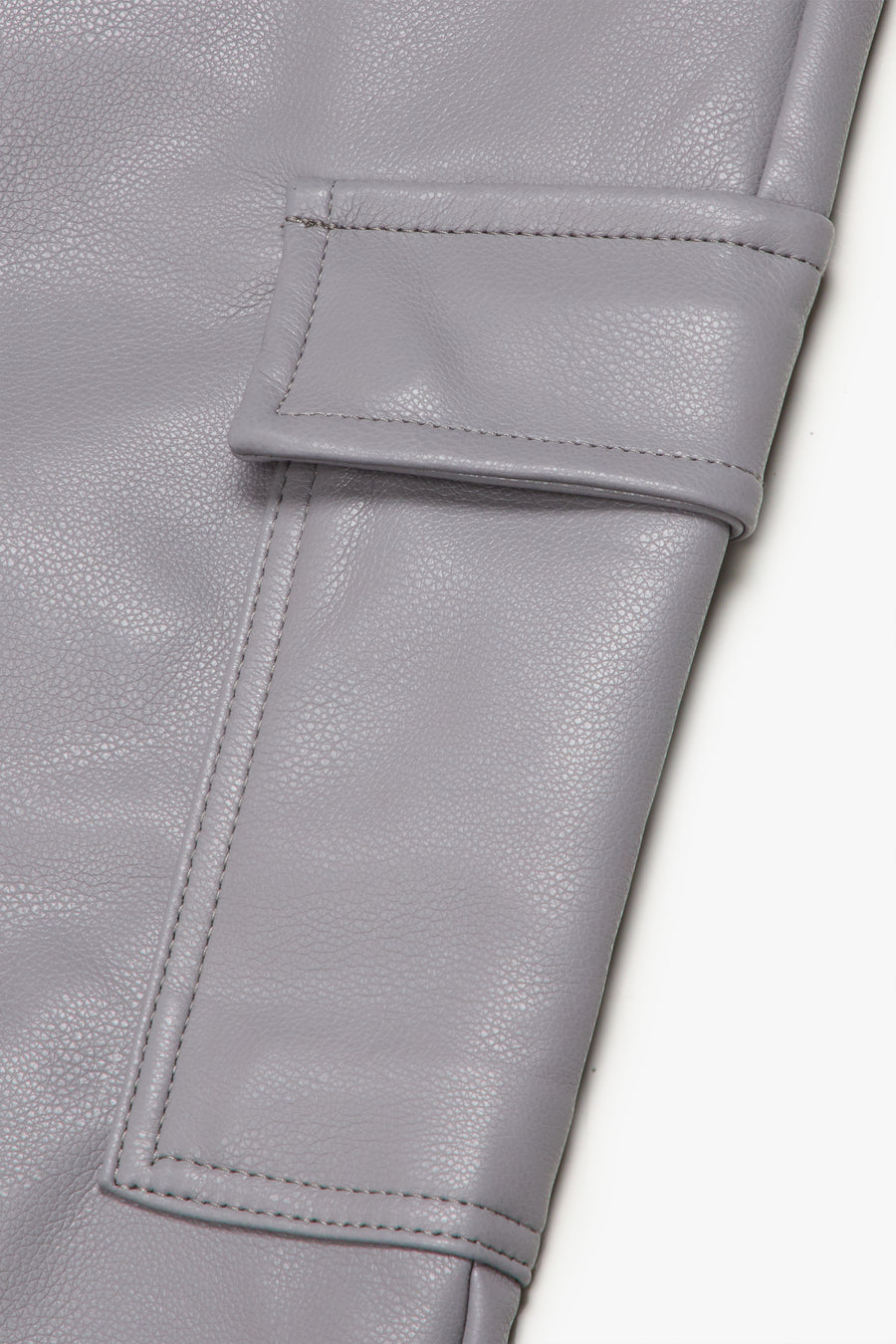 "CITING" GREY SKINNY VEGAN LEATHER JEAN