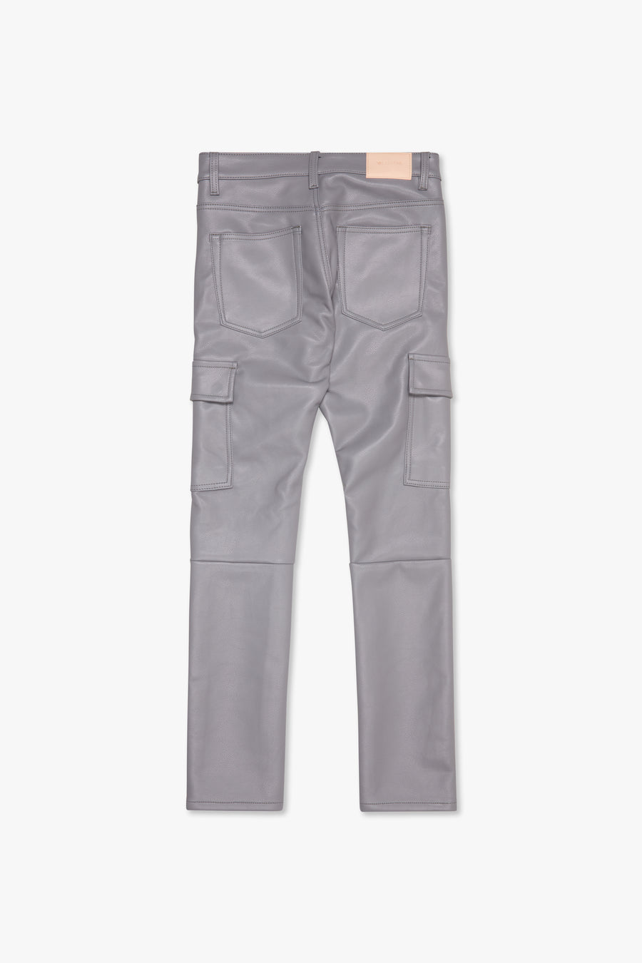 "CITING" GREY SKINNY VEGAN LEATHER JEAN