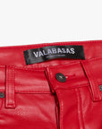 "CITING" RED SKINNY VEGAN LEATHER JEAN