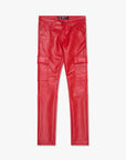 "CITING" RED SKINNY VEGAN LEATHER JEAN