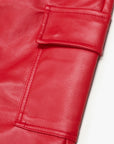 "CITING" RED SKINNY VEGAN LEATHER JEAN