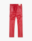 "CITING" RED SKINNY VEGAN LEATHER JEAN