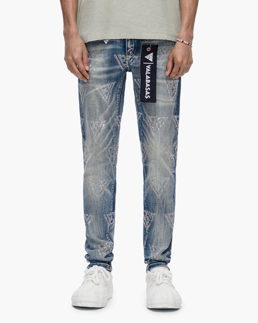 Scatter Skinny Blue Washed Jeans