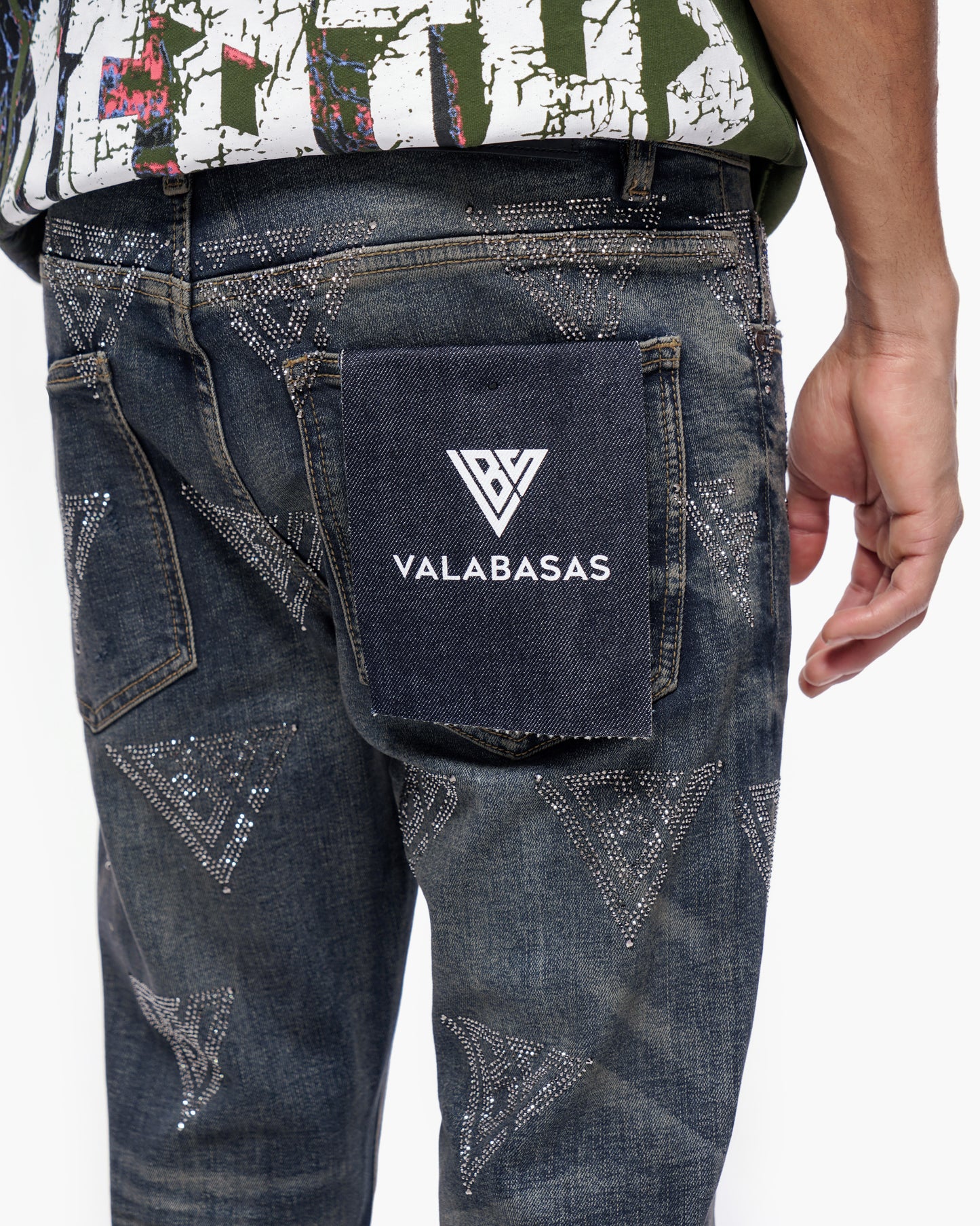 Scatter Skinny Dark Dirty Blue Jeans