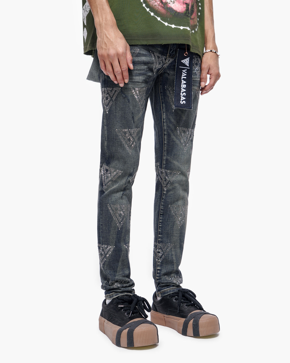 Scatter Skinny Dark Dirty Blue Jeans