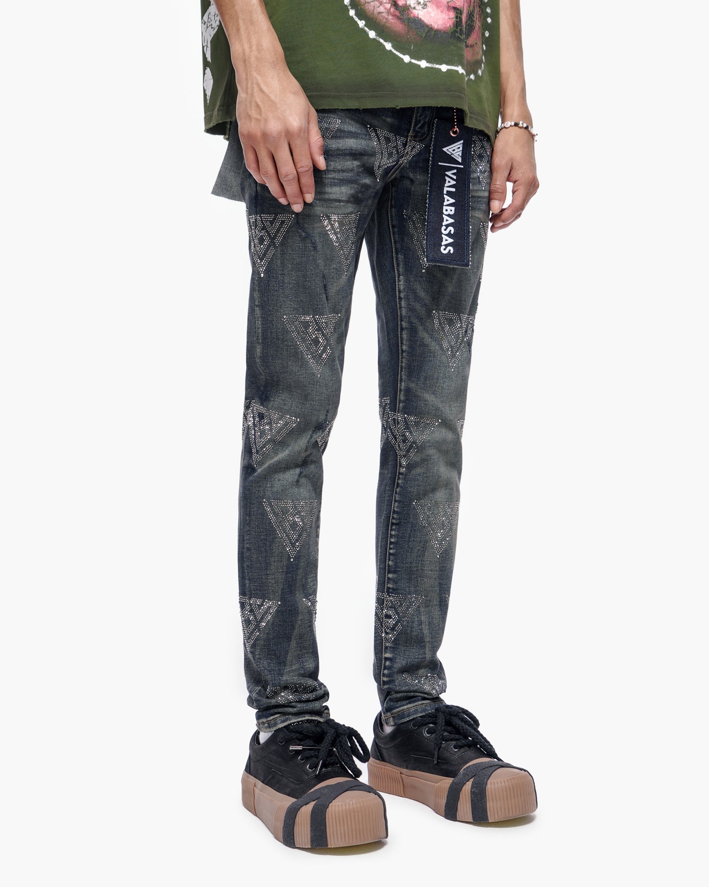 Scatter Skinny Dark Dirty Blue Jeans