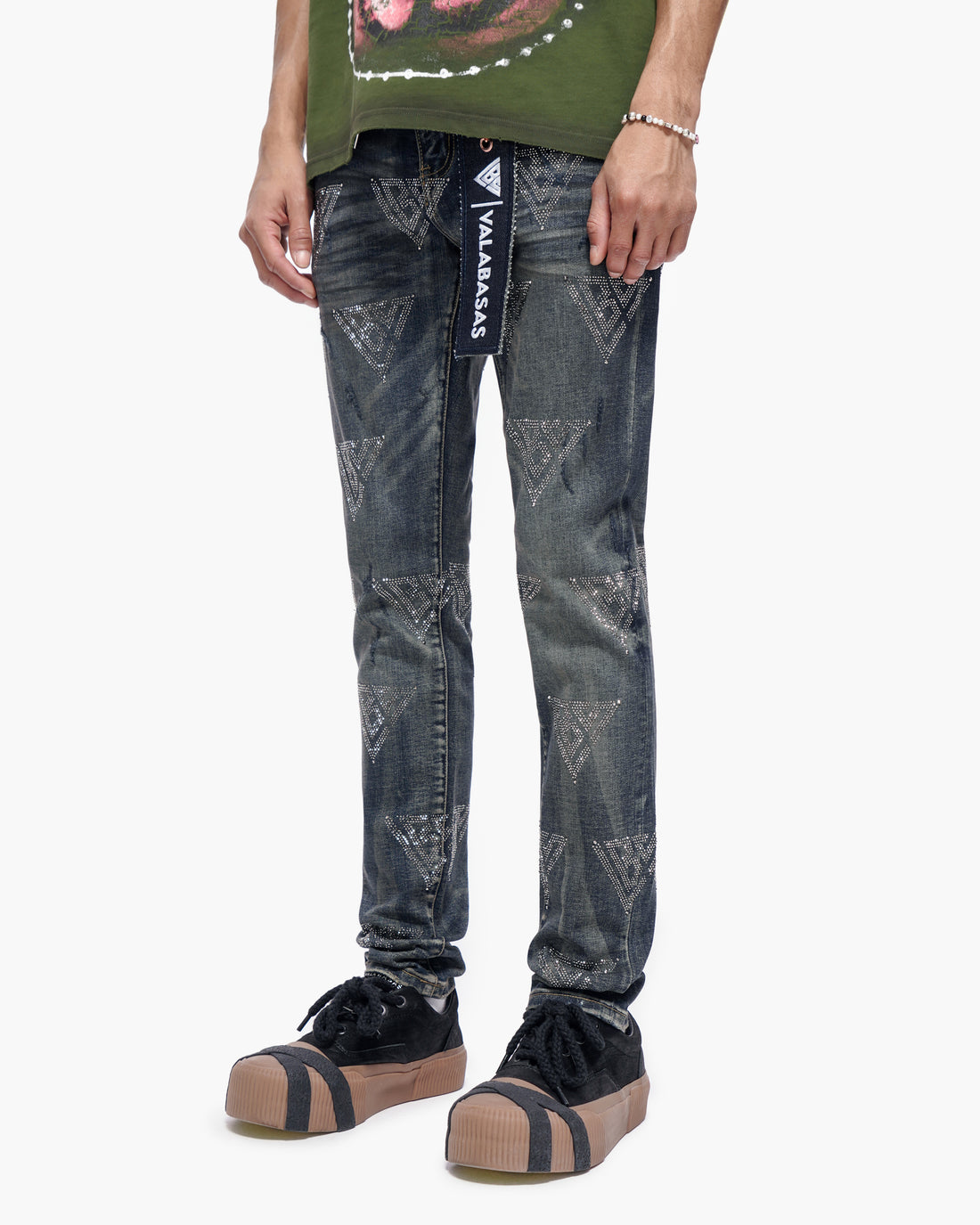 Scatter Skinny Dark Dirty Blue Jeans