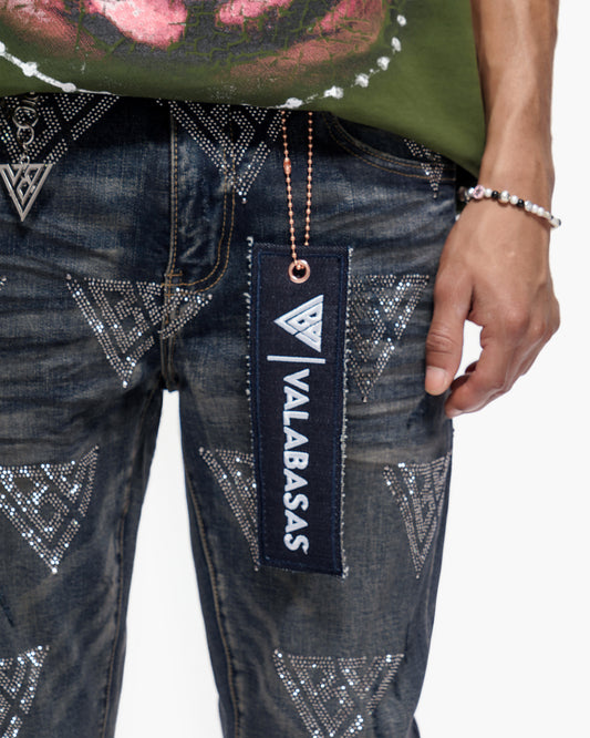 Scatter Skinny Dark Dirty Blue Jeans