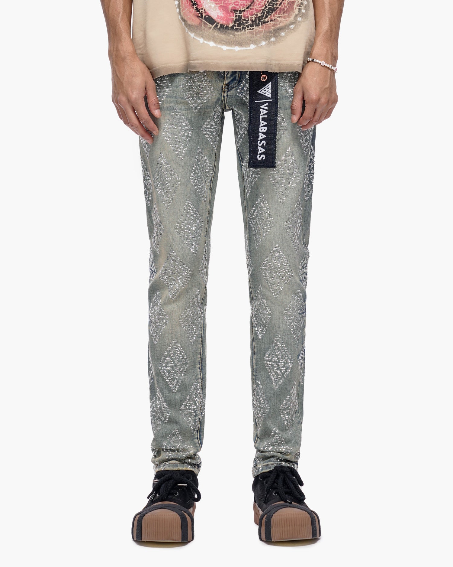 Gather Skinny Vintage Wash Jeans
