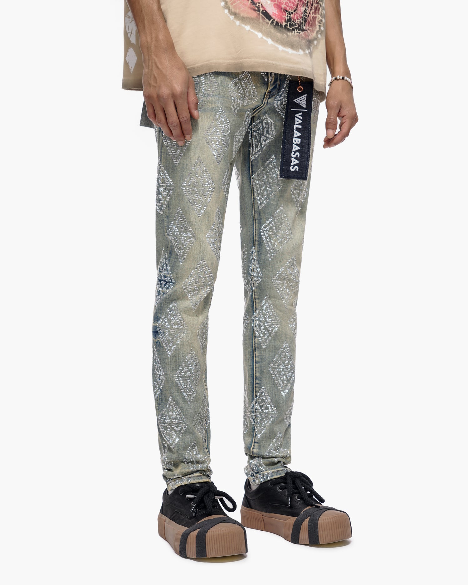 Gather Skinny Vintage Wash Jeans