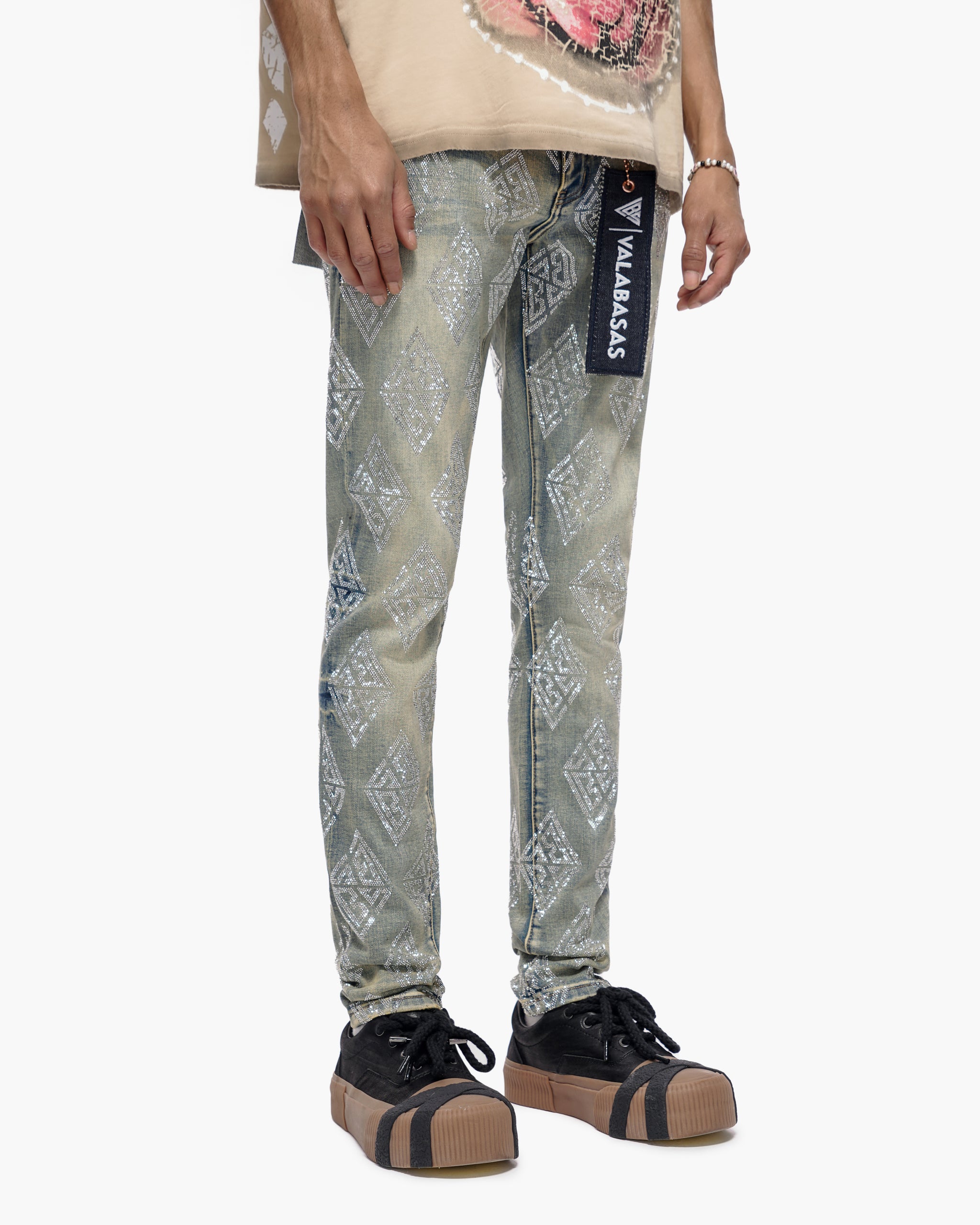 Gather Skinny Vintage Wash Jeans