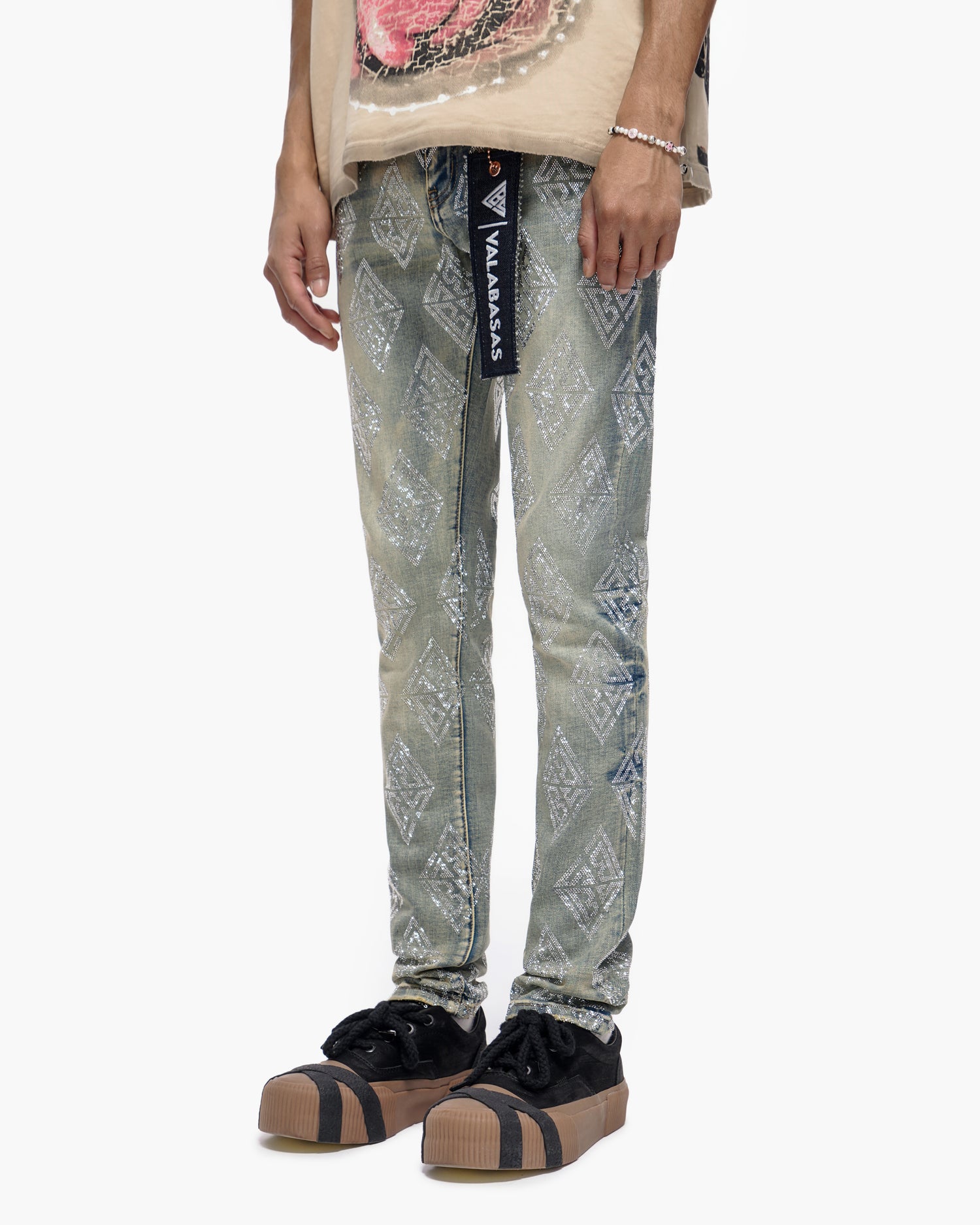 Gather Skinny Vintage Wash Jeans