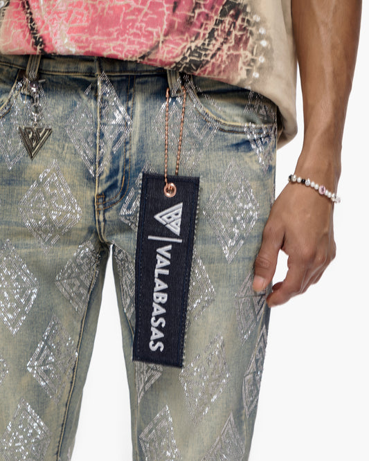 Gather Skinny Vintage Wash Jeans