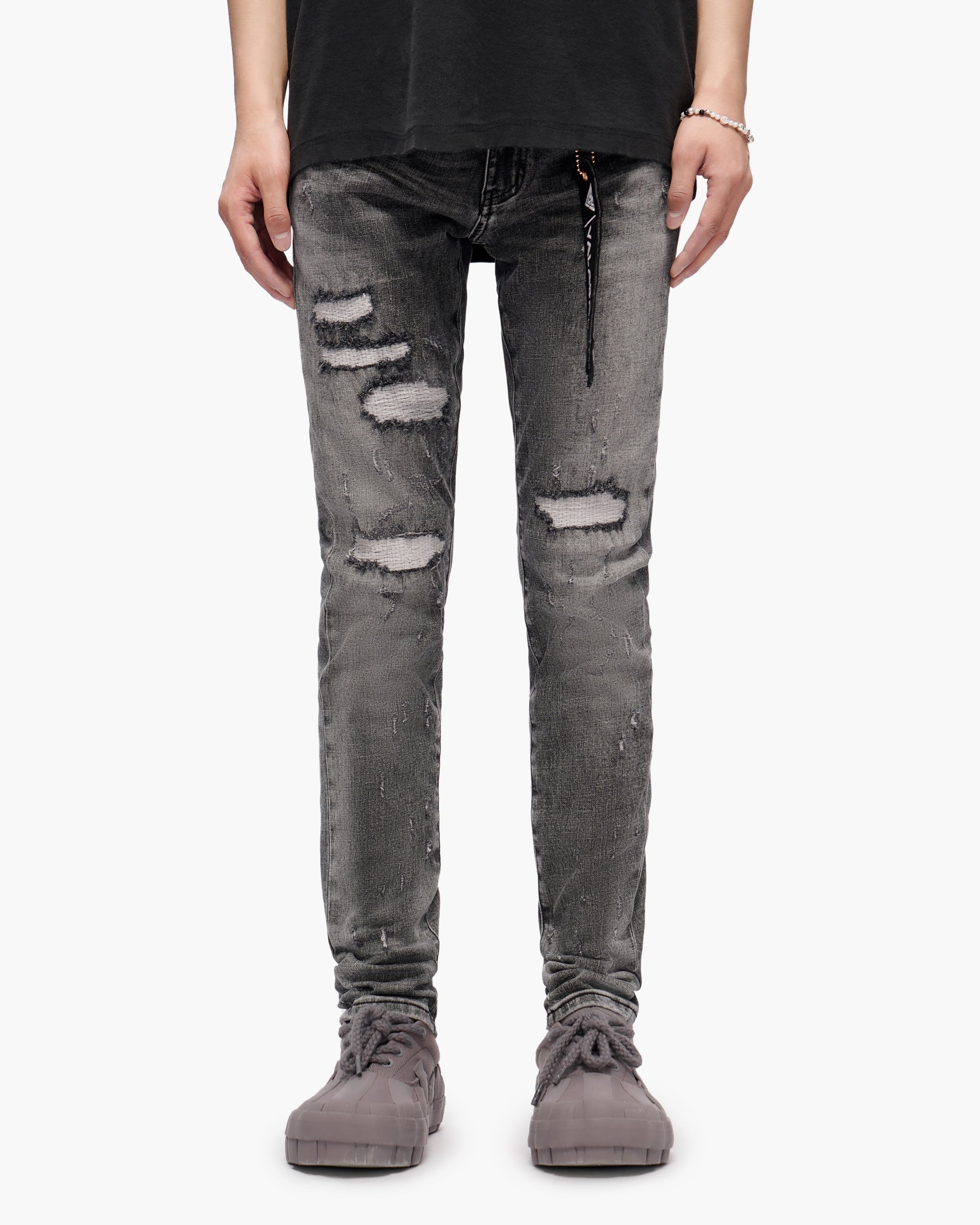 Ilyas Grey Wash Skinny Jeans