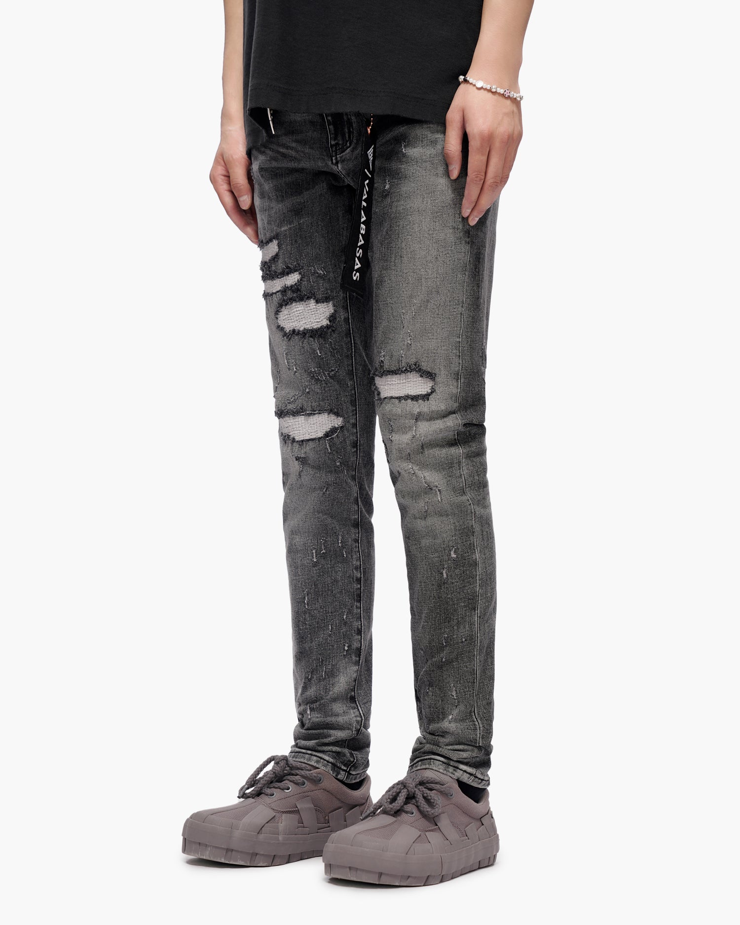 Ilyas Grey Wash Skinny Jeans