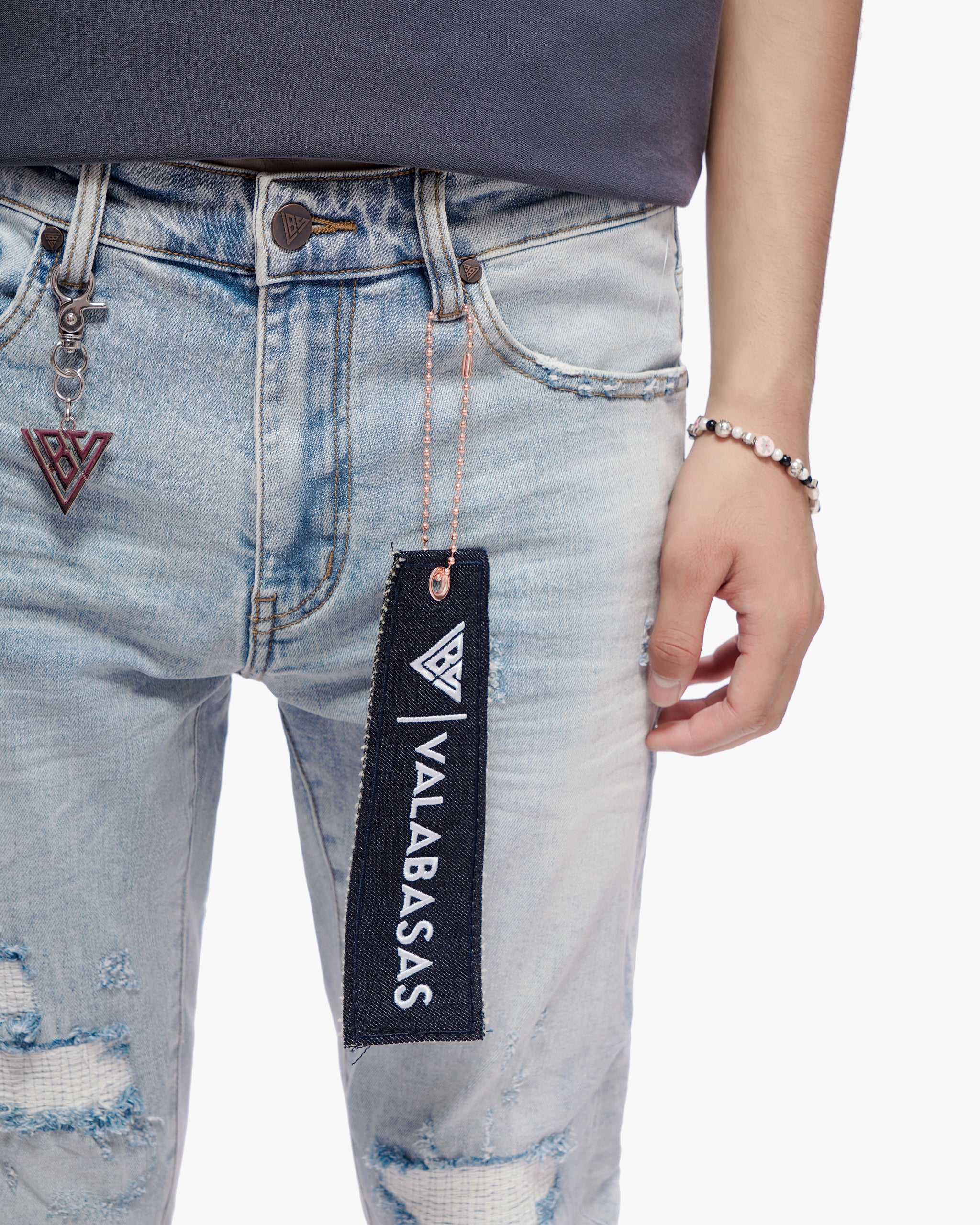 Ilyas Light Blue Wash Skinny Jeans