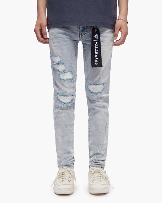Ilyas Light Blue Wash Skinny Jeans