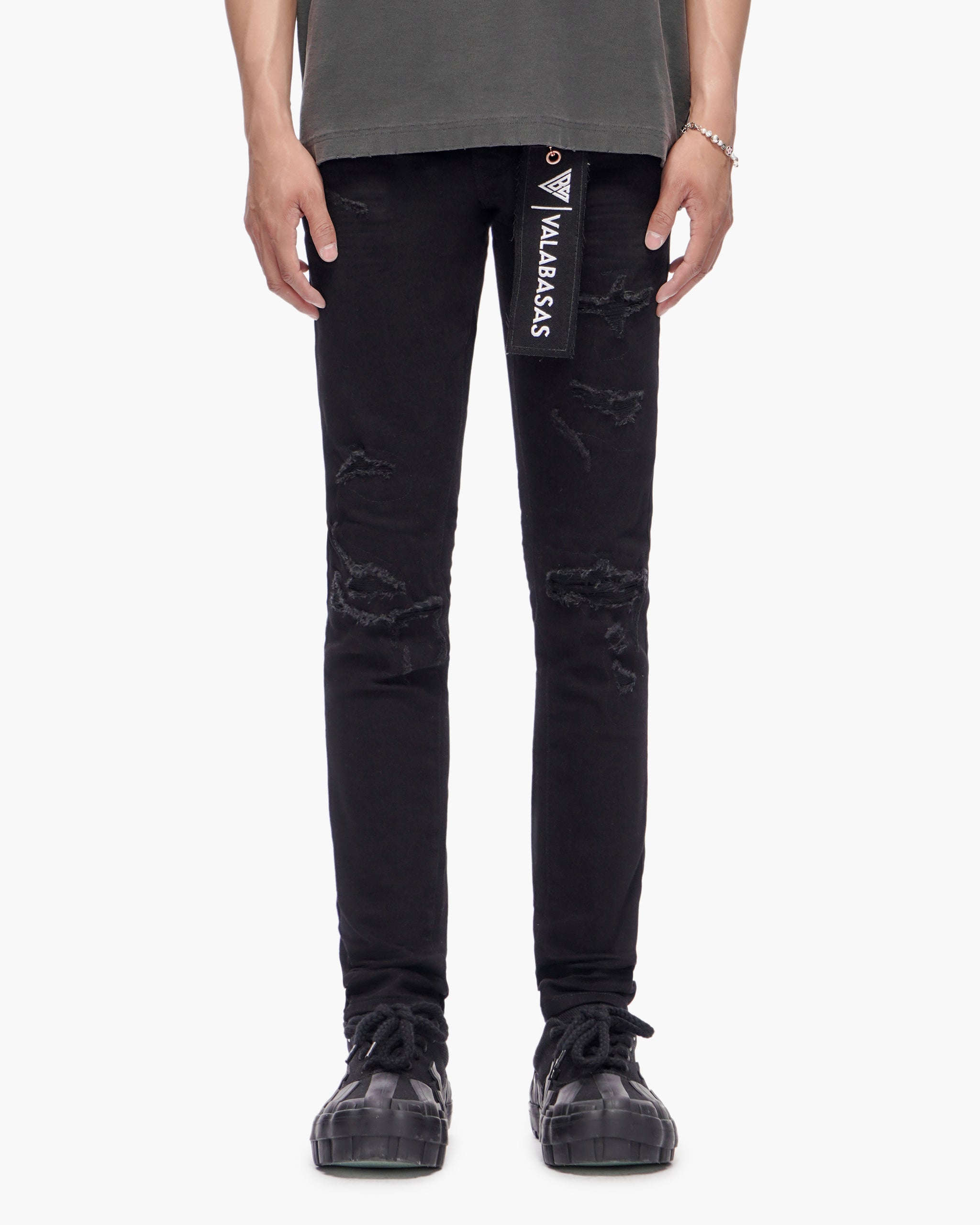 Scimitar Black Skinny Jeans