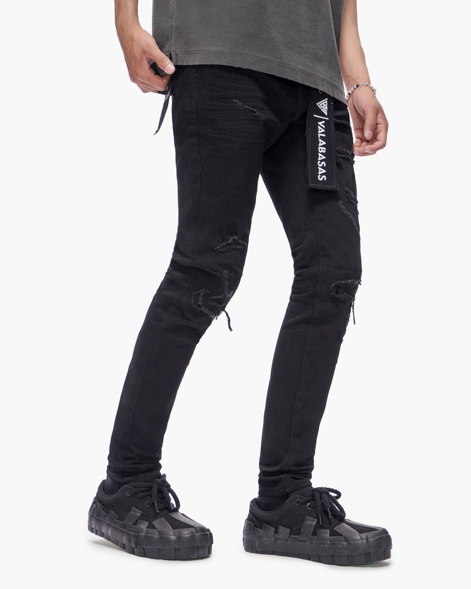 Scimitar Black Skinny Jeans